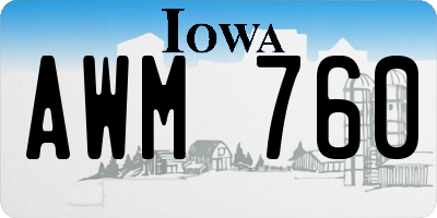 IA license plate AWM760