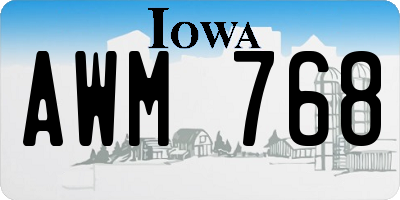 IA license plate AWM768
