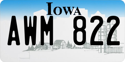 IA license plate AWM822