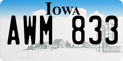 IA license plate AWM833