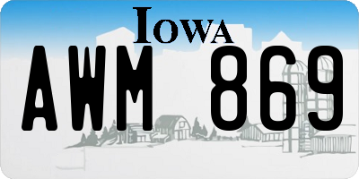 IA license plate AWM869