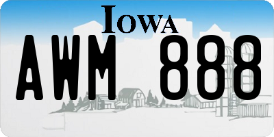 IA license plate AWM888