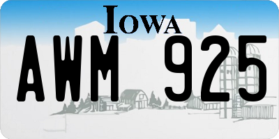 IA license plate AWM925