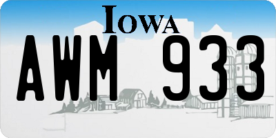 IA license plate AWM933
