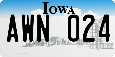 IA license plate AWN024