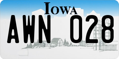 IA license plate AWN028