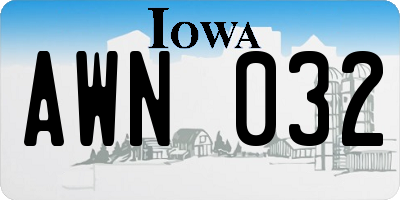 IA license plate AWN032