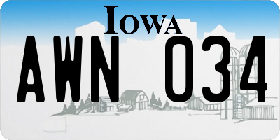 IA license plate AWN034