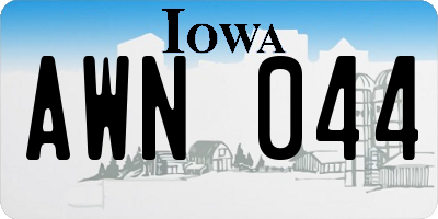 IA license plate AWN044