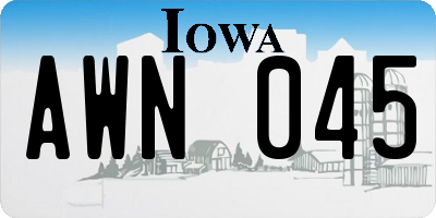 IA license plate AWN045