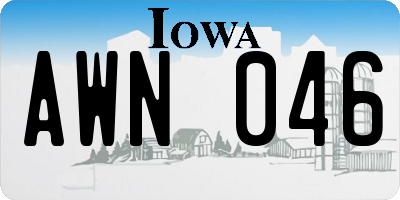 IA license plate AWN046
