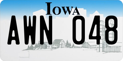 IA license plate AWN048