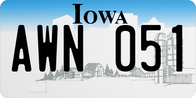 IA license plate AWN051