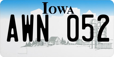 IA license plate AWN052