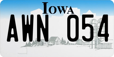 IA license plate AWN054