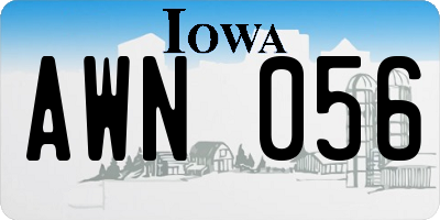 IA license plate AWN056