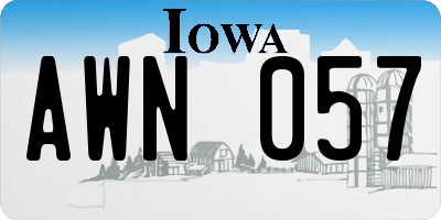 IA license plate AWN057