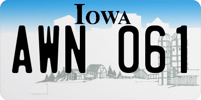 IA license plate AWN061