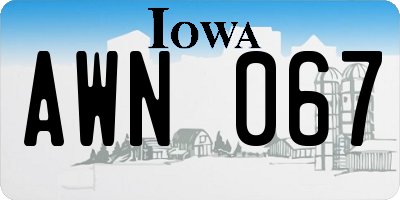 IA license plate AWN067