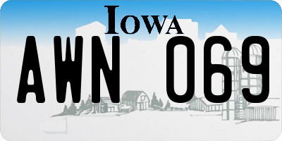 IA license plate AWN069