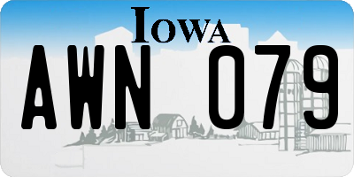 IA license plate AWN079