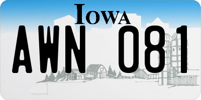 IA license plate AWN081