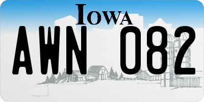 IA license plate AWN082