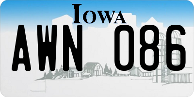 IA license plate AWN086