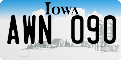 IA license plate AWN090