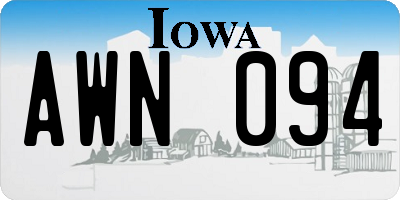 IA license plate AWN094