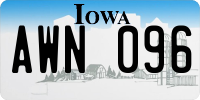 IA license plate AWN096