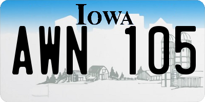 IA license plate AWN105