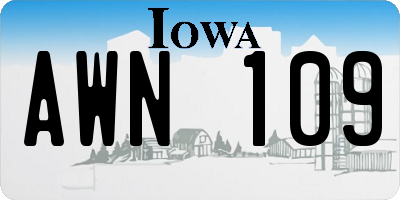 IA license plate AWN109