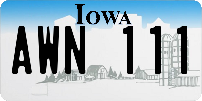 IA license plate AWN111