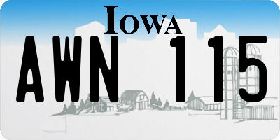 IA license plate AWN115