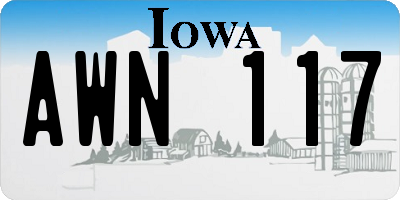 IA license plate AWN117