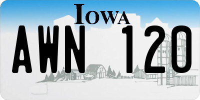 IA license plate AWN120