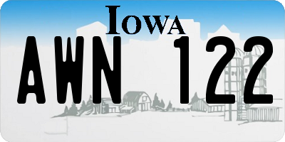 IA license plate AWN122