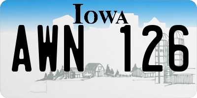 IA license plate AWN126