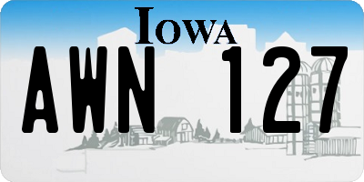 IA license plate AWN127