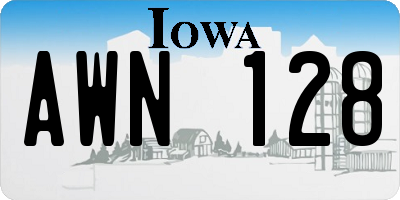 IA license plate AWN128