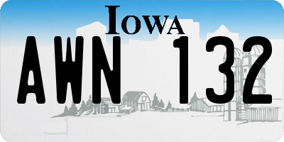 IA license plate AWN132