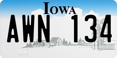 IA license plate AWN134