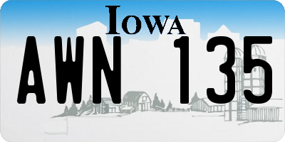 IA license plate AWN135