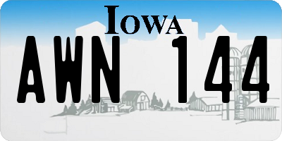 IA license plate AWN144
