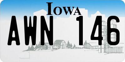 IA license plate AWN146