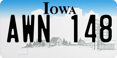 IA license plate AWN148