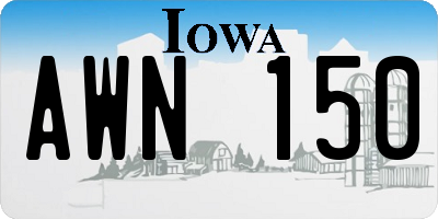 IA license plate AWN150