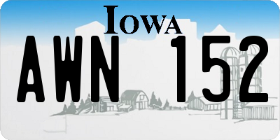 IA license plate AWN152