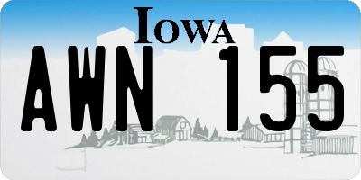 IA license plate AWN155